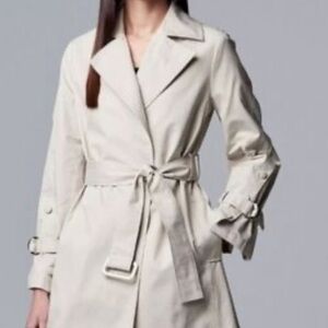 Simply Vera| Elegant Light Cream Colored Lined Trench Coat Women’s M